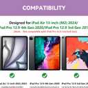 KBCASE Keyboard Case for iPad Air 13 inch M4/M3/M2 (2026/2025/2024)/for iPad Pro 12.9 6th/5th/4th/3rd Gen, 360Rotatable Case with Touchpad & Pencil Holder for iPad Air 13/Pro 12.9 (Light Purple)