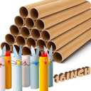 Honoson 20 Pack Large Cardboard Tube Bulk for Craft 1.5 x 16 Inches Empty Toilet Paper Rolls Paper Craft Round Tubes Brown DIY for Crafts Cardboard Tube Supplies Kraft Strong Pressure Resistant