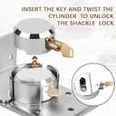 Heavy-Duty Solid Steel Roll-Up Door LockHigh-Security Hidden Shackle Padlock and hasp Set, Comes with 2 Keys, specifically Designed for Garage Doors to Prevent Unauthorized External Access