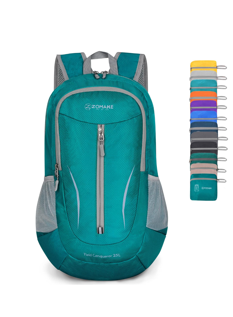 ZOMAKE Ultra Lightweight Packable Backpack 25L, Foldable Hiking Backpacks Water Resistant Small Folding Daypack for Travel(Lake Green)