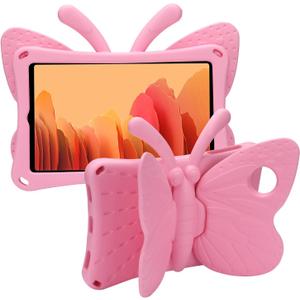 JGY Fire HD 10 Kids Tablet 10.1 11th Gen Pretty Butterfly Case for Kids Girl EVA Foam Full Cover Sturdy Fire HD 10 Case with Stand Pencil Holder Shockproof Rugged Case for Fire HD 10 Tablet (Pink)