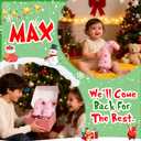 Set of 2 Pink Christmas Table Tree - 17 Plush Christmas Tabletop Mini Tree Decorations with Red Balls, Indoor Xmas Home Decor for Table Office Mantle