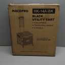 MACOPRO Folding Utility Cart Portable Rolling Crate Handcart Shopping Trolley Collapsible Tool Box, with Lid, Basket on 4 Rotate Wheels, for Grocery, Office, Luggage, Teacher (Black)