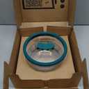 Anyday 4-Cup Glass Food Storage with Glass Lid, Round Deep Dish | Plastic-Free Meal Prep & Microwave Cookware | Stackable Airtight Storage Container with Vented Lid for Microwave-Safe Reheating (Clear - Kale)