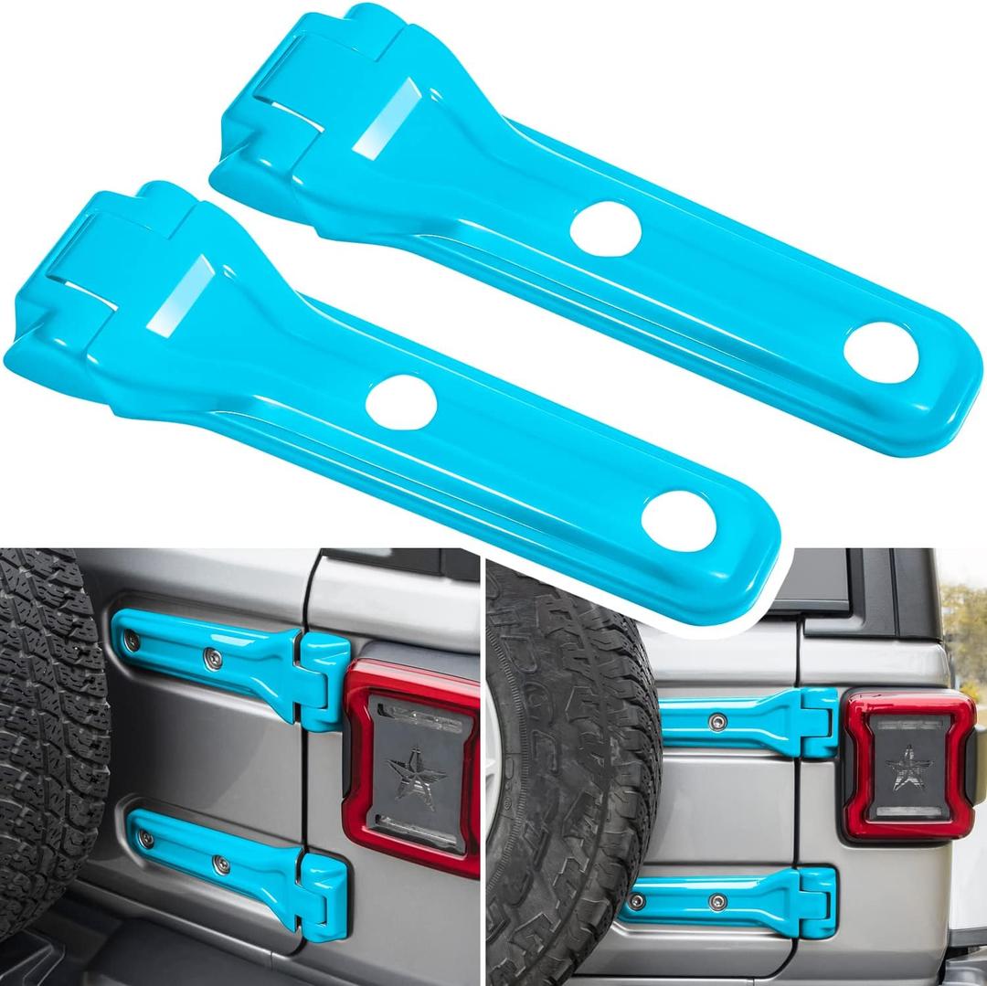 Jeep Wrangler JL JLU Tailgate Hinge Cover Trim Exterior Accessories Decoration - 2PCS Light Blue Spare Tire Bracket Cover