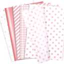 woric 120 Sheets Pink Tissue Paper Bulk for Gift Bags Metallic Pink Dots Stars Stripes Gift Tissue Paper for Mother's Day DIY Crafts Girl's Birthday Wedding Baby Shower Decoration, 14 x 20 Inch