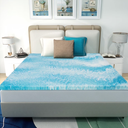 Airdown Full Size 2 Inch Memory Foam Mattress Topper - Gel Infused Ventilated Bed Topper, Blue, Full