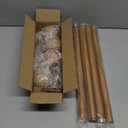 2 Pack Wood Curtain Rods for Windows,1'' Diameter Drapery Rods with Imitation Wood Grain Leaf Pattern Finials,Boho Adjustable Heavy Duty Curtain Rods Set,18-45'',Color:Natural Wood