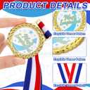 30 Pcs Gold Medal for Award Bulk Winner Award Medal with Neck Ribbon Trophy Prize for Student Kid Education Competition Event Winner