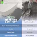 32"x20" Stone Bath Mat, Diatomaceous Earth Shower Mat, Non-Slip Super Absorbent Quick Drying Bathroom Floor Mat, Natural, Easy to Clean (Dark Grey)