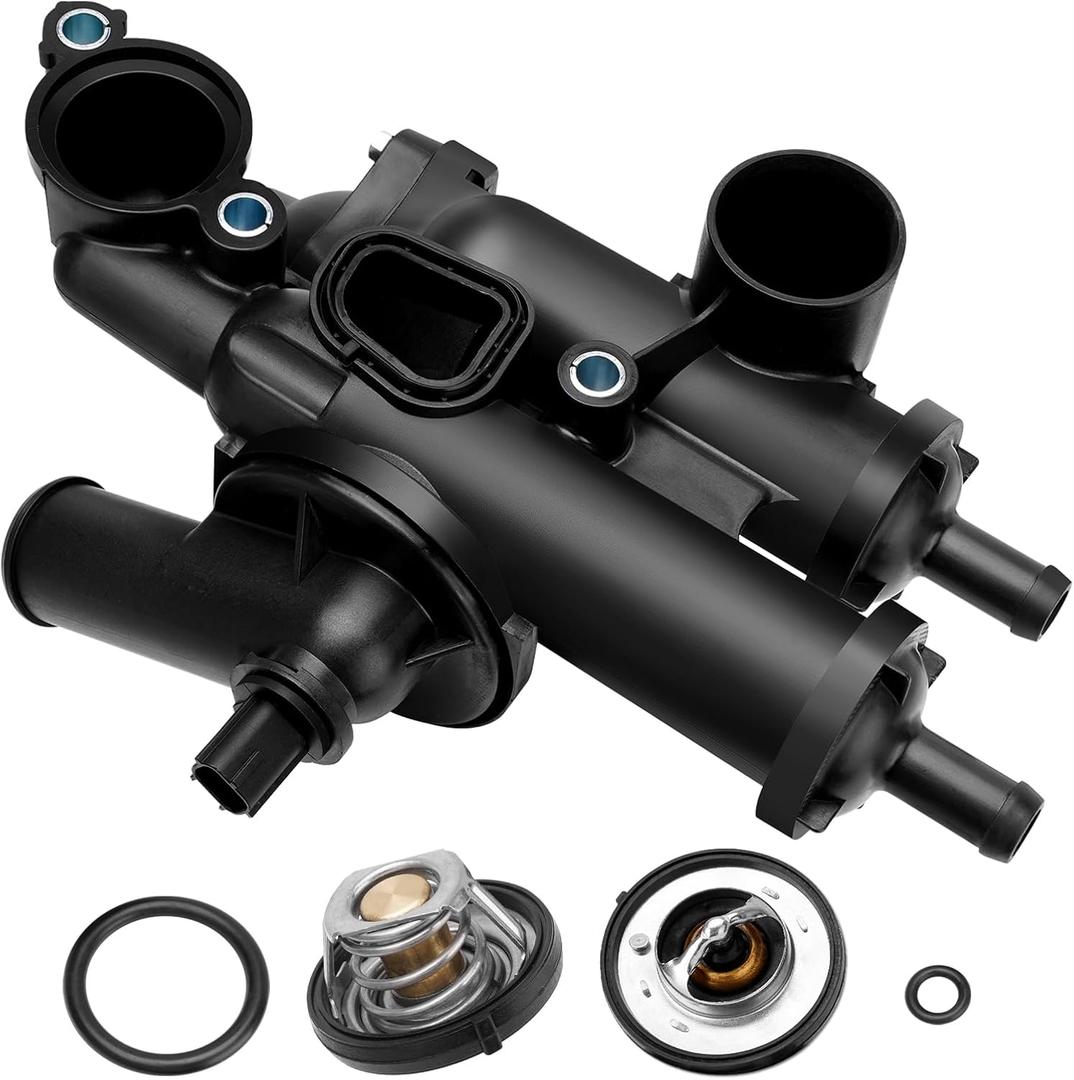 902-319 Engine Coolant Thermostat Housing Assembly with Gasket Compatible with Chrysler Sebring Dodge Avenger Caliber Journey Express Jeep 2.4L Replace# 68003582AB, 4884571AB, 06508355AA