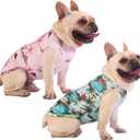 Hawaiian Dog Shirts, Quick Dry Summer Cooling Mesh Coconut Printing T-Shirt for Large Dogs, Pink+Green, Large