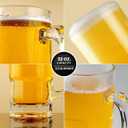 2 x 34fl.oz/1L Large Heavy Glass Beer Mug Set of 2 with Handle
