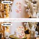 LED Marquee Numbers, Light Up Numbers for Party, Small Light Up Letters, Battery Powered Lighted Number for Birthday or Home Decor (Pink Glitter 3)