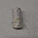 Macrame Cord 3mmx100yd 100% Cotton Shiny Macrame Rope for DIY Christmas Macrame Birthday & Holiday Wall Home Party Decor Crochet and Knitting Adults Kids Beginners-White and Gold