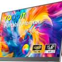 Yodoit Portable Monitor for Laptop, 15.6" 19201080 FHD IPS Travel Screen Display with Built-in Adjustable Stand Dual Speakers for MacBook PC Xbox (Black)