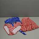 Girls One Piece Swimsuits One Shoulder Stripe Bathing Suit with Ruffle Mesh Skirt Side Tie Cut Out Swimwear (9-10 Years, Red White Blue#4th of July)