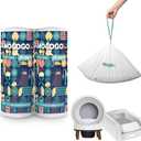 50 Pack Waste Bin Liners, Compatible with PetSafe Clumping & SmartSpin & KYKY S6 Automatic Litter Box, Large Capacity Litter Bags, Sturdy, Leak-proof Thick Drawstring Waste Bags, 23" x 12"