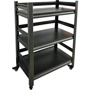 3 Tier Garage Storage Shelves,Heavy-Duty Unit with Wheels,Easy to Assemble Adjustable Metal Garage Shelving for Kitchen Warehouse Tool Room(Size:60cmX40cmX80cm)