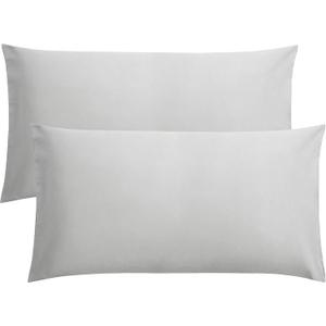 Microfiber Pillow Cases King Size Set of 2, Soft Pillowcases with Envelope Closure, Wrinkle Resistant Pillow Covers,  Light Grey