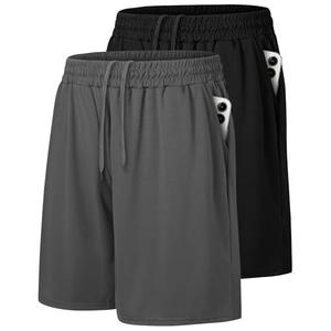 Barjneel 2 Pack Mens Gym Basketball Shorts - Athletic Black Workout Quick Dry Shorts with Pockets for Casual Running, Small
