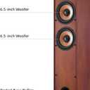 Floor Standing Tower Speakers Pair, Dual 6.5" Woofers, 150W, Brown