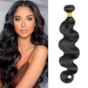 Single Bundle Human Hair 28 Inch Body Wave Human Hair 1 Bundle 100g per Pack 8A Highlight P4/27 Body Wave Virgin Quick Weave Sewn In Hair Extensions for Black Women