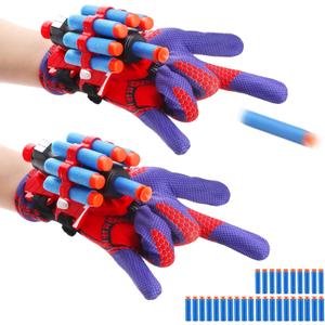 Dolanus Spider Web Shooter Toys for Kids 3 4 5 6 Years Old, Includes 2 Gloves, 2 launchers, 10 Soft Darts, 20 Sucker Darts, Spider Toy, Web Slinger Boy Toys, for Birthdays, Holidays