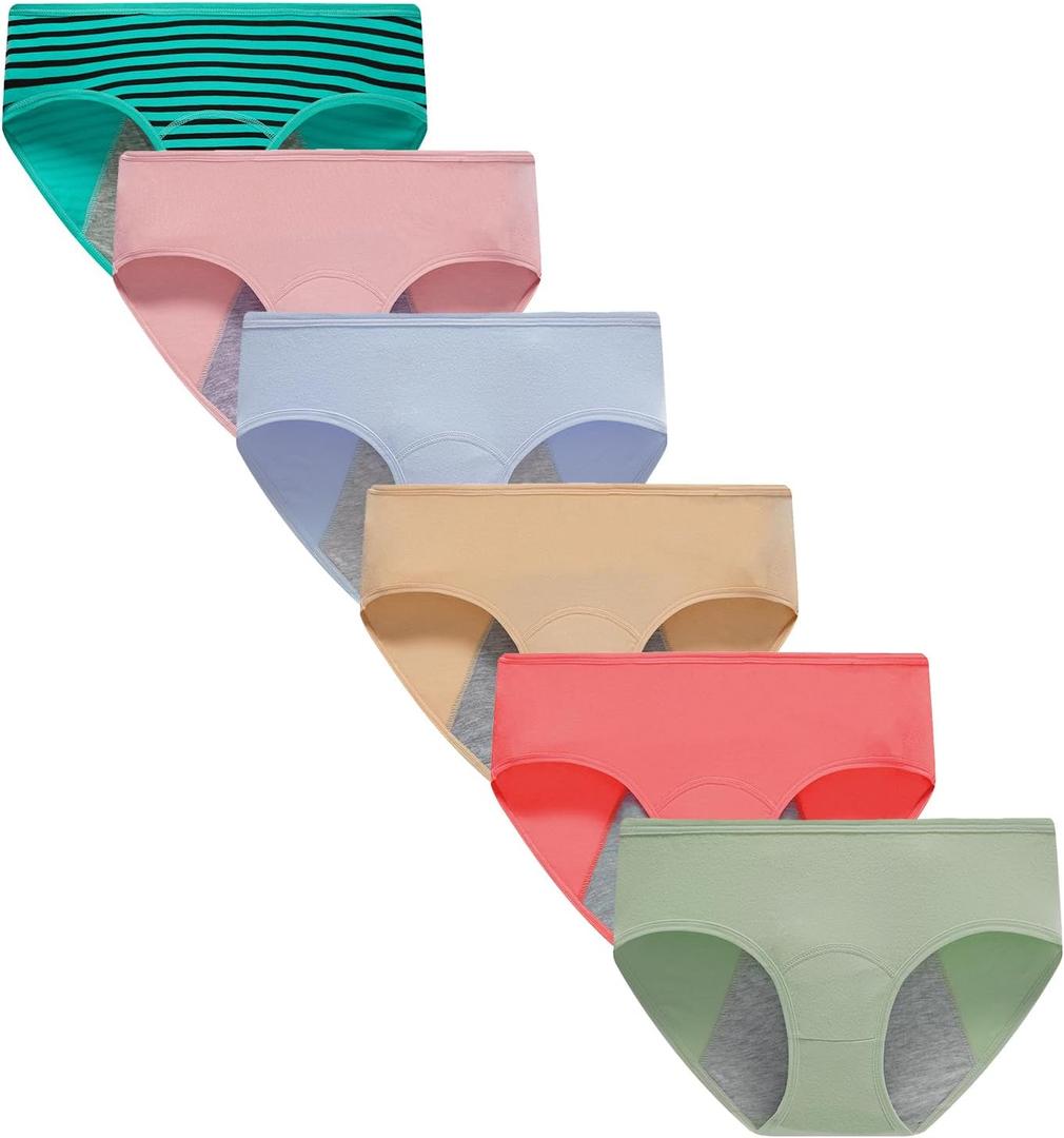 Demifill Teens Cotton Briefs Underwear Girls Period Underwear Soft Panties For Teens (10-12 Years, Mixcolour/Style7)