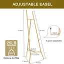 Gold Easel Stand for Sign - Heavy Duty Metal Freestanding Adjustable Display Stand (3-Tier), Large Professional Easel for Paintings, Artwork & Commercial Displays, Durable Exhibition Easel