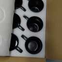 AmorArc 14oz Coffee Mugs Set of 6, Ceramic Coffee Mugs with Large Handle & Wavy Rim for Latte/Hot Cocoa/Tea, Stylish Coffee Mugs for Men Women. Oven,Dishwasher&Microwave Safe, Matte Black