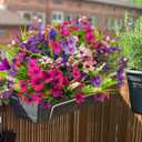 12 Bundles Artificial Flowers Outdoor Silk Fake Plants UV Resistant Faux Plastic Greenery Shrubs for Home Outside Garden Front Porch Window Box Pot Planters Decor (Mix Color)