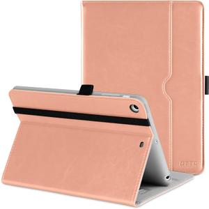 DTTO for iPad Mini 1 2 3 Case, Premium Leather Folio Stand Cover Case with Multi-Angle Viewing and Auto Wake-Sleep Function, Front Pocket for iPad Mini 1/Mini 2/Mini 3 - Rose Gold
