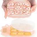 haakaa Silicone Nibble Freezer Tray -Breastmilk Teething Popsicle Mold - Baby Fruit Food Feeder Teether Tray - Baby Food Maker - Ice Cube Tray - 4 Months+ Babies - BPA Free - Blush
