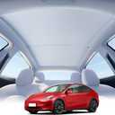 Sunshade Roof for Tesla Model Y 2020-2025 No-Gap No-Sag Nano Ice-Crystal Coating UV Block Portable Foldable Sunroof Shade(Gray 2020-2024)