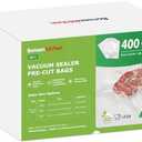 Bonsenkitchen Vacuum Sealer Bags,400 Quart 8" x 12" Precut Food Sealer Bags, Commercial Grade, BPA Free, Heavy Duty, Customized Size Vacuum Bags for Vac Storage, Meal Prep or Sous Vide Cooking, VB14
