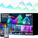 98FT Permanent Outdoor String Lights, RGB Multicolor LED Eaves Lights with APP & Remote, IP67 Waterproof Indoor Outdoor Christmas Halloween Party Garden Decor