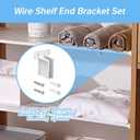 2 x NIIIYTYB 4Pcs Closet Shelf Brackets Wire End Bracket Holders for Closetmaid Shelving Wall Mount Support Hardware with Plastic Caps Closet Shelf Bracket Set for Rubbermaid Closet System