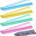 Mahjong Racks with Pushers, 4 Mah Jongg Clear Acrylic American All-in-One Tile Rack & Pusher Accessories Gifts (4 Colors)