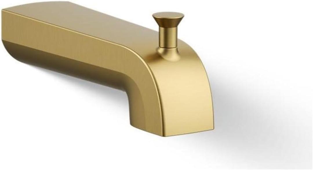 PITCH WALL MOUNT BATH SPOUT,W/DIVERTER (Vibrant Brushed Moderne Brass)