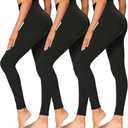Syrinx High Waisted Leggings for Women - Soft Athletic Tummy Control Yoga Pants for Cycling Dance Tights, SM, 3 pack
