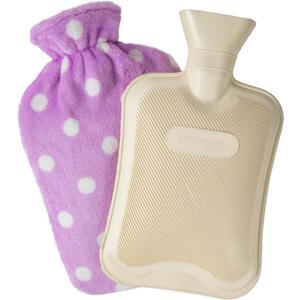 HomeTop Premium Classic Rubber Hot or Cold Water Bottle with Soft Fleece Cover (2 Liters, Purple) (67.63 Fl Oz (Pack of 1))