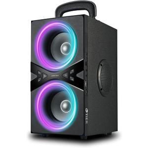 Bluetooth Speakers, Wireless TWS Portable Speaker with Lights,100dB Loud Subwoofer 80w(Peak) Stereo Sound, Bassup Technology, Long Playtime for Outdoor Party