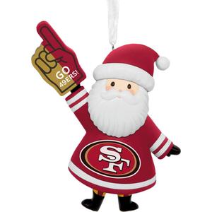 Hallmark NFL San Francisco 49ers Santa Fan Christmas Ornament, Gifts for Sports Fans