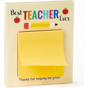 MALLMALL6 Teacher Appreciation Wooden Sticky Note Holder Gifts Desk Rectangular Notes Organizer Christmas End of Year Thank You Gift for Teacher School Classroom Supplies, 5.5 x 4.5 inches