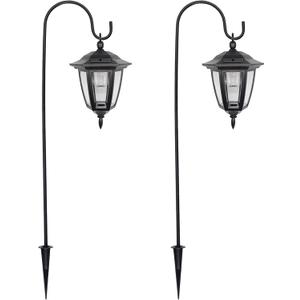 MAGGIFT 34 Inch Hanging Solar Lights Outdoor Waterproof Solar Garden Lights with 2 Shepherd Hooks Landscape Lighting for Lawn Patio Yard Pathway Driveway, 2 Pack