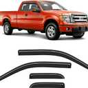 Window Rain Guards Fit for 2004-2014 Ford F150 Extended Cab/SuperCab,Tape-on Extra-Thick Rain Guard Window Deflectors Window Vent Visors Truck Vent Shades Exterior Car Accessories-4PCS
