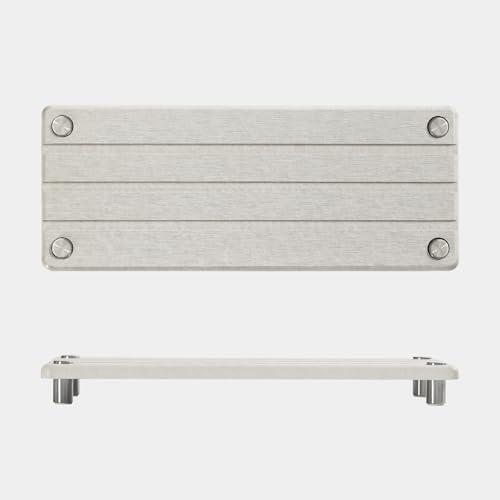 Razborci 2 Pack Fast Drying Water Absorbing Diatomite Stone Mat Tray for Kitchen & Bathroom Counter - Instant Dry Sink Caddy Organizer - Vanity Holder for Soap and Sponge – Beige Gray 10" x 4"