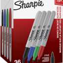 Sharpie Permanent Markers, Fine Point, Assorted Colors, 36 Count