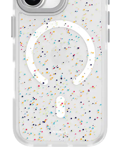 MZELQ for Samsung Galaxy S25 Plus Case, Compatible with MagSafe, Shower Black, Shockproof, Drop Proof, Glitter Cover -White